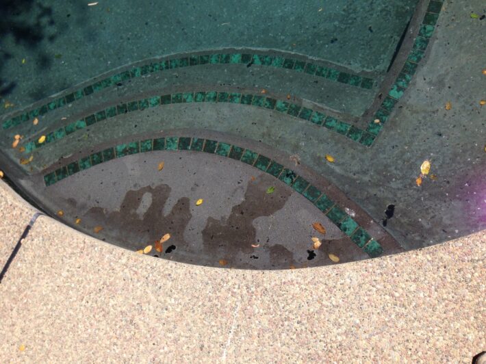 Swimming pool step stain